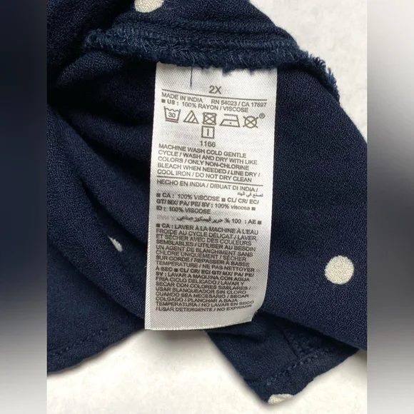 Old Navy Women's Navy Blue White Polka Dot Ruffle-Trim Cami Top Size 2X NWT - Picture 11 of 11